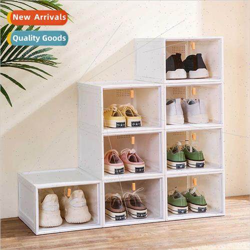 Household thickened shoe box plastic space-saving foldable s