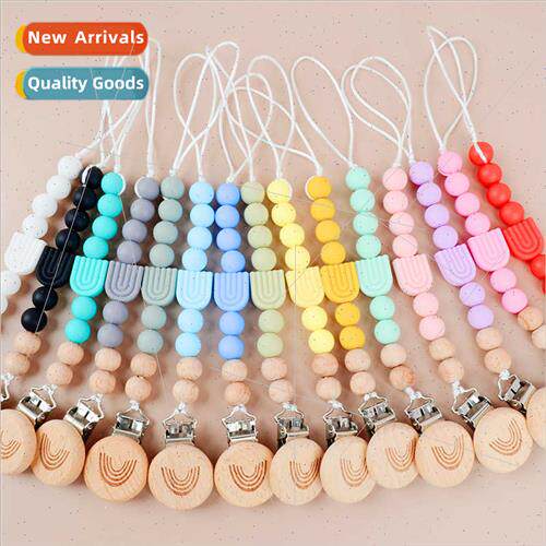 Baby Rainbow Beechwood Pacifier Clip Baby Drop ProPacifier C