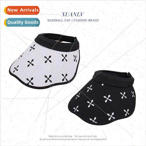 Cross printing irregular brim hollow top hat female cycling