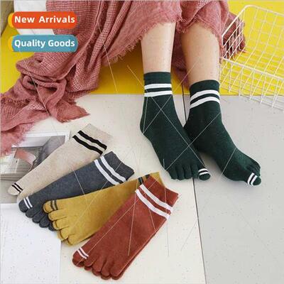 Five fingers socks women fall winter mid-calf socks toe two