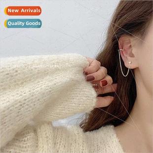 earrings chain wind cold onepcs clip bone ear simple Korea