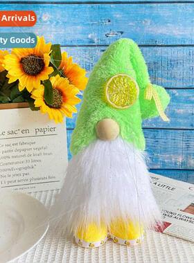 2023 New Summer Lemon Doll High Hat Plush Gnome Doll Faceles