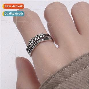 Chinese finger double cros open women tune coin vintage ring