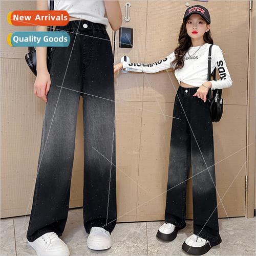 Girls jeans fall 2023 new 适用eign- loose wide-legged pants