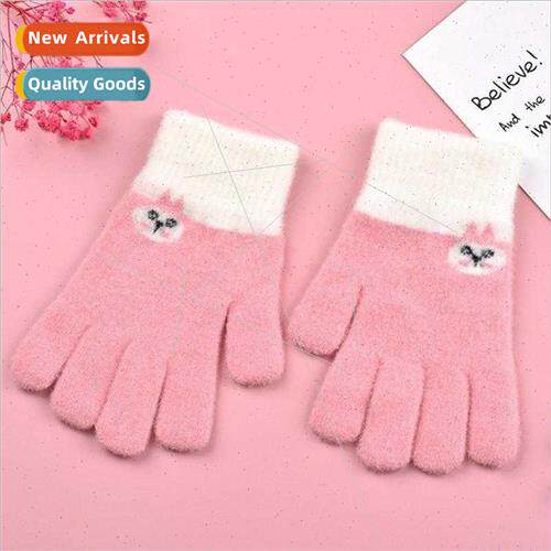 Students outdoor sports -slip gloves cartoon plush winter sp