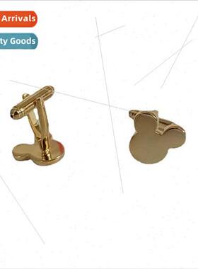 Fun Men Jewelry French Shirt  Buttons Gold Mickey Ears Cuffl
