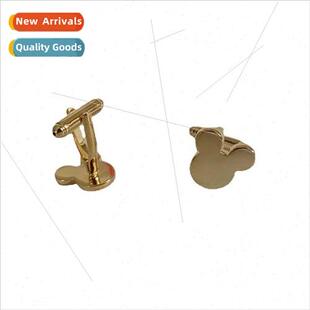 Fun Men Jewelry French Shirt  Buttons Gold Mickey Ears Cuffl