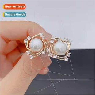 pearl earr needle wind cold earrings ins new 2022 silver 925