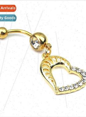 Piercing jewelry new Europe diamond heart-shaped belly butto
