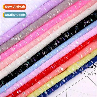Illusion Diamond Sequins Mesh Fabric Colorful Offset Printed