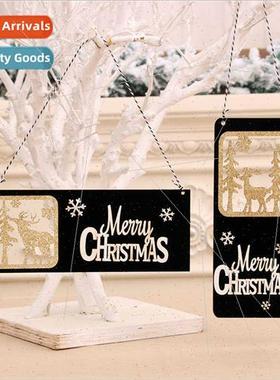 2020 new black gold Christmas wooden three-dimensional lette