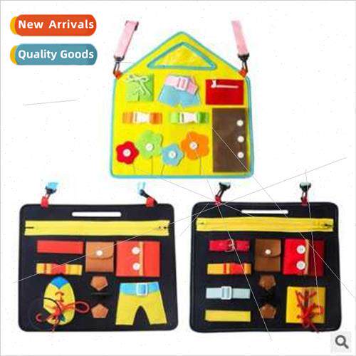 Baby learn to dress insert buckle zipper learning board Mont