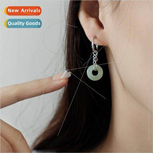 Ping An buckle chain earrings buckle retro imation jade earr