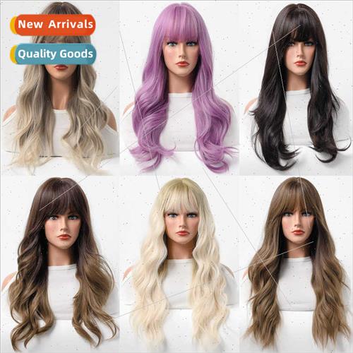 Wig female long hair Europe Qi u long curly hair big wave ro