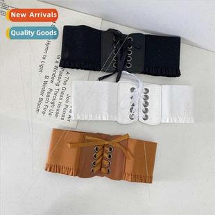 iron ring outerwear women shapewear tie waist belt ins wide