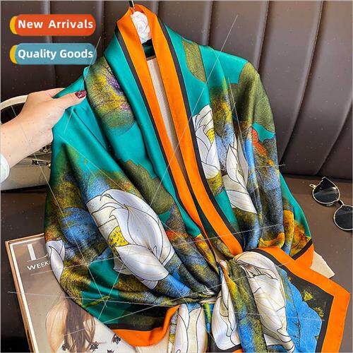 2023 Korean  new fashion printing silk scarf female Yangqi s