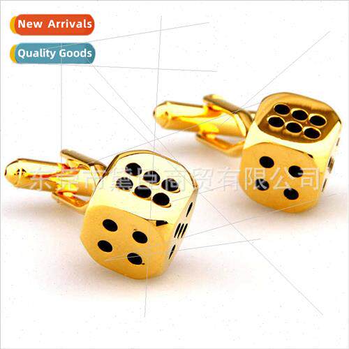 Popular clothing  cufflinks mixed  gold silver dice cufflink