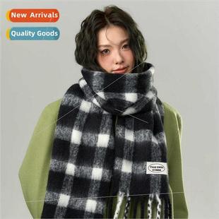 Meilad scarf atmosphere new thickened Warm shawl plaid