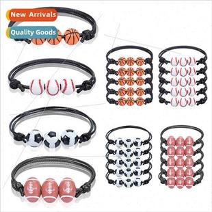 Soccer Bracelet Waxed Wire Knting Basketball Tennis Olive St