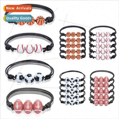 Soccer Bracelet Waxed Wire Knting Basketball Tennis Olive St