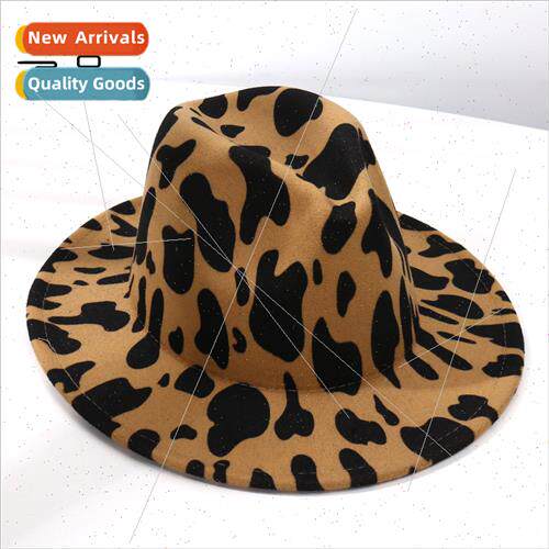 Europe Brish leopard jazz cap men spring autumn fashion twee