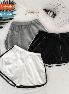 2020 summer new elastic waist loose wide leg simple colorful