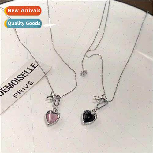 Koreasweet cool love heart necklace female niche hundred par