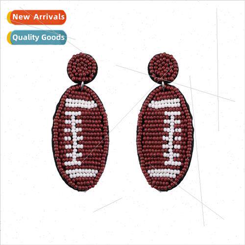 Europe Games Match Day Earrings DIY Handmade Rice Beads Rugb