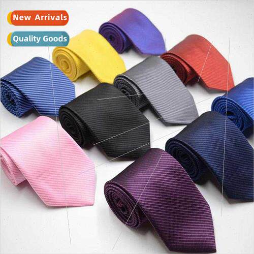 Dark Stripe Solid Color Tie Business Formal Men Tie 8cm
