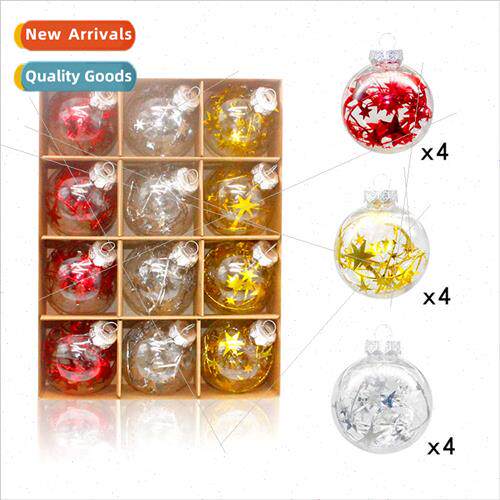 New Christmas holiday decorations 6cmPET plastic hollow ball