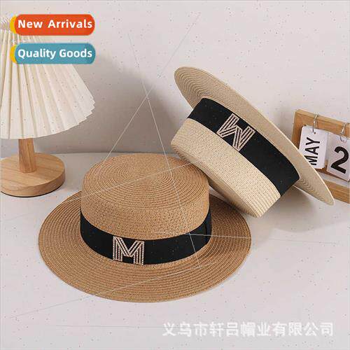 Spring Summer French retro flat top bowler hat outdoor sun s