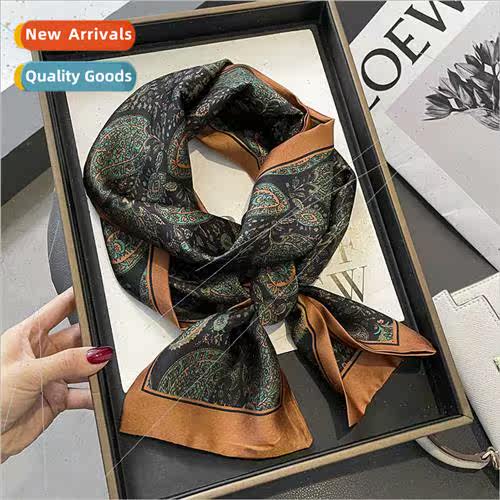 Korea spring summer retro cashew flowers dark green double f
