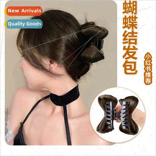 Bow Hair Bags Wigs Women Grab Clip On High Low Tie Marble He