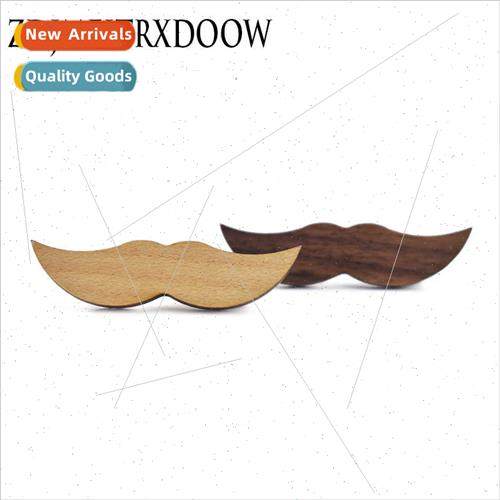 Brand New Wooden Bearded Tie Clip High Grade Pattern Printed
