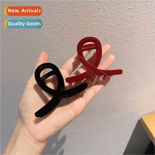 New flocking hair clips back head hair accessories temperame