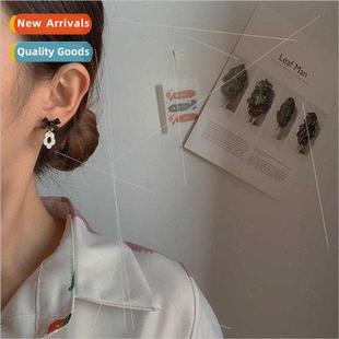 color collision earrings black s92 flower whe bow Classic