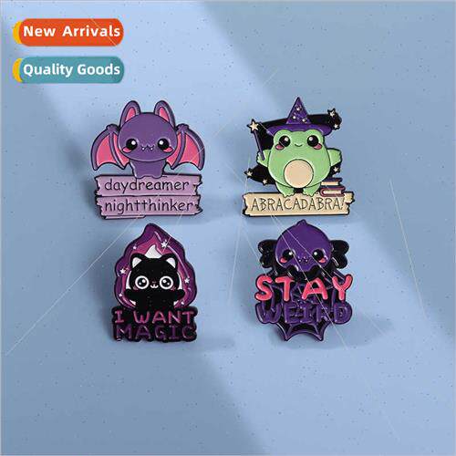 Halloween series animal brooch cute cartoon frog cat bat sha