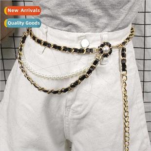 waist chain skirt layer decor sense metal senior Multi women