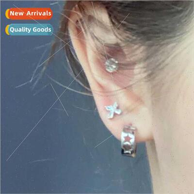 2023 Premium Hollowed Out Star Earrings Stud Earrings Cross