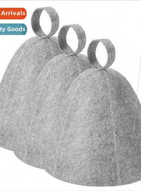 Felt sauna hat fashion simple  gray water-absorbent dry hair