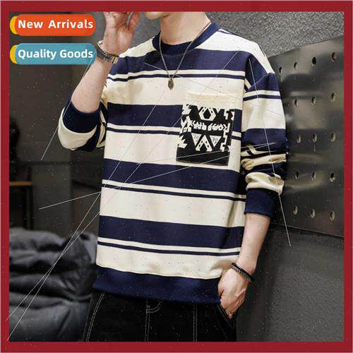 Striped sweater men long-sleeved t-shirt spring fall new bot
