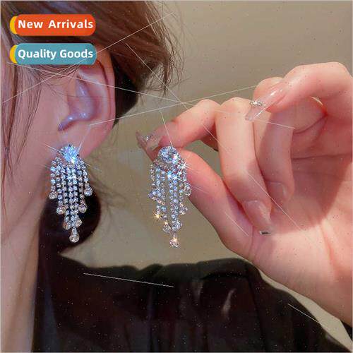 New diamond tassel earrings ins niche fashion hundred wh ear