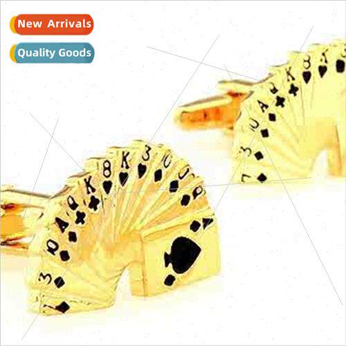 Gold playing card cufflinks cufflinks men gift Dunhuang B602
