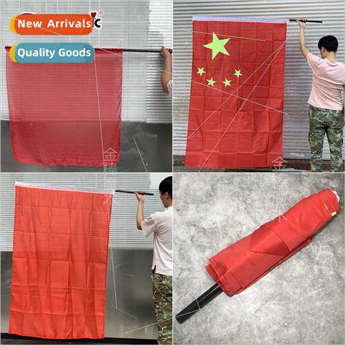 Empty hand out big flag national flag pure red colorful flag