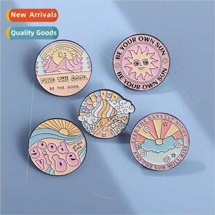 Cute cartoon ins round badges trinkets niche design alphabet