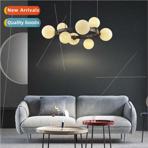 Copper living room chandelier round creative light luxury si