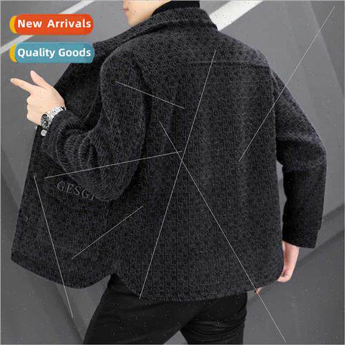 Fall winter imation mink thickened casual jacket tweed jacke