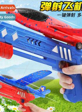 Children outdoor catapult foam airplane hthrown glider toy g