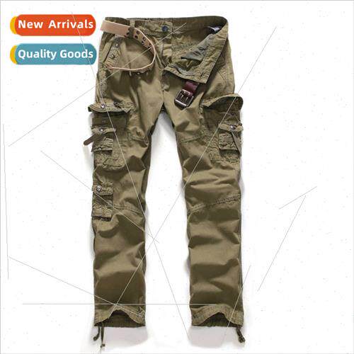 Autumn winter casual loose big yards men multi-pocket washed