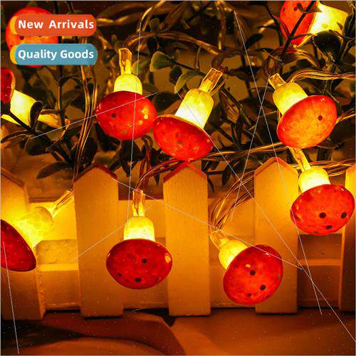 Thanksgiving LED Red Mushroom String ghts Autumn Harvest Fes